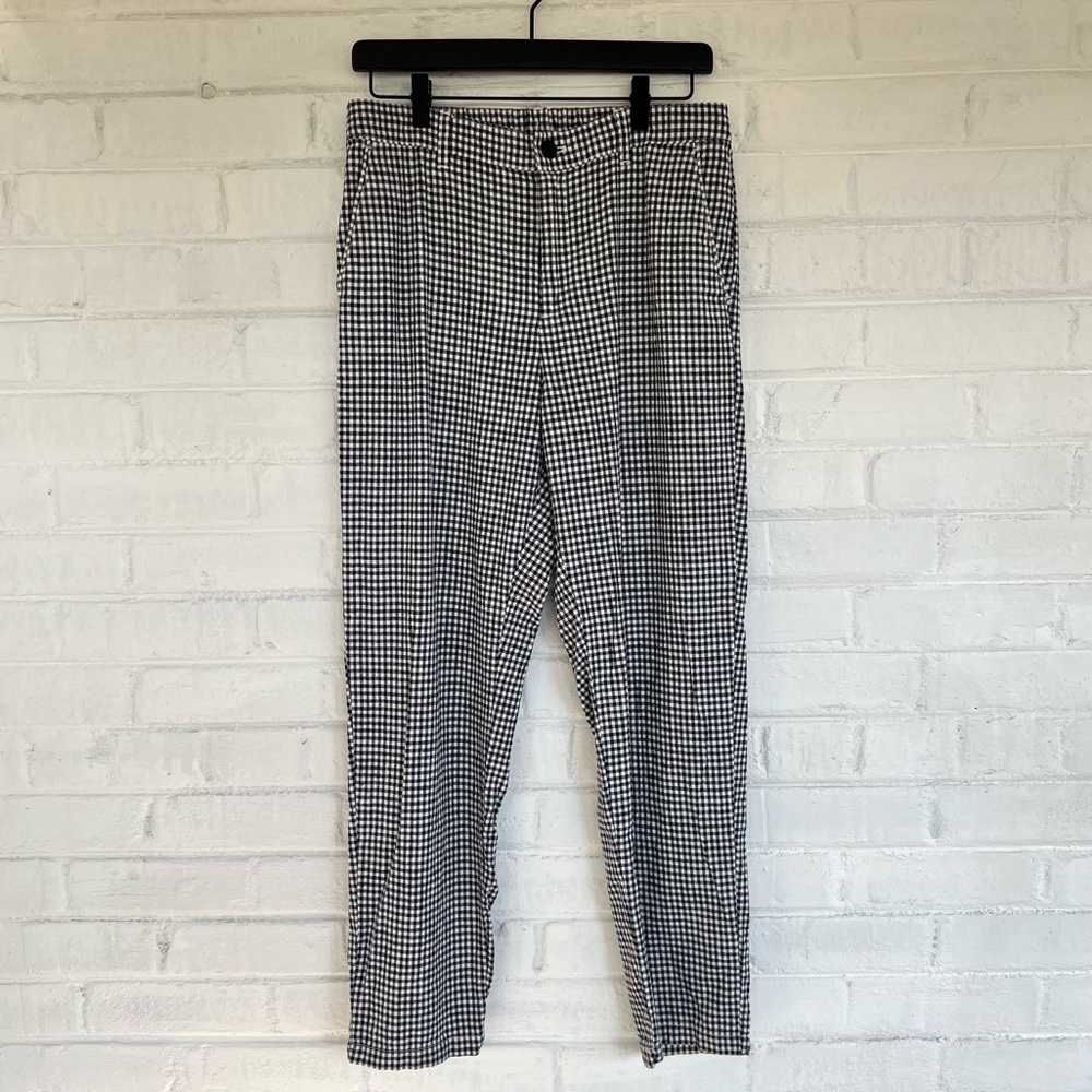 Uniqlo Black & White Gingham Tapered Pants